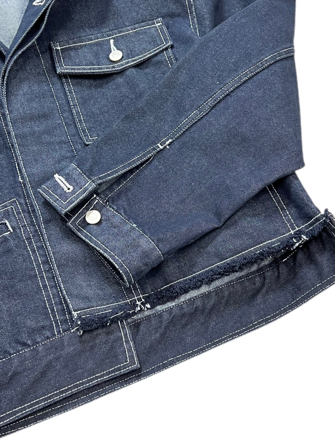 受注制【Chikashitsu +】cropped design denim jacket (2color)