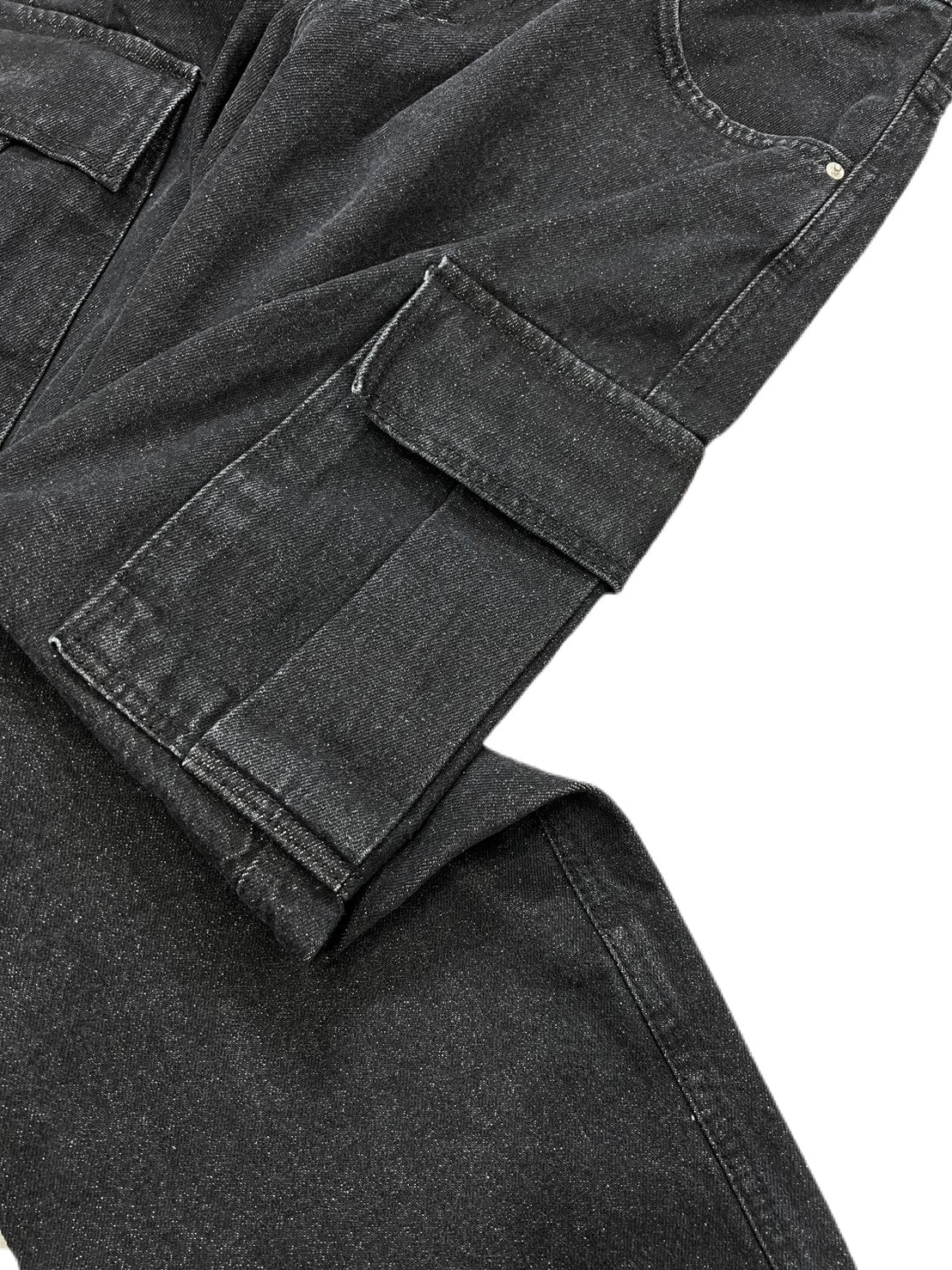 受注制【Chikashitsu +】wide denim cargo pants