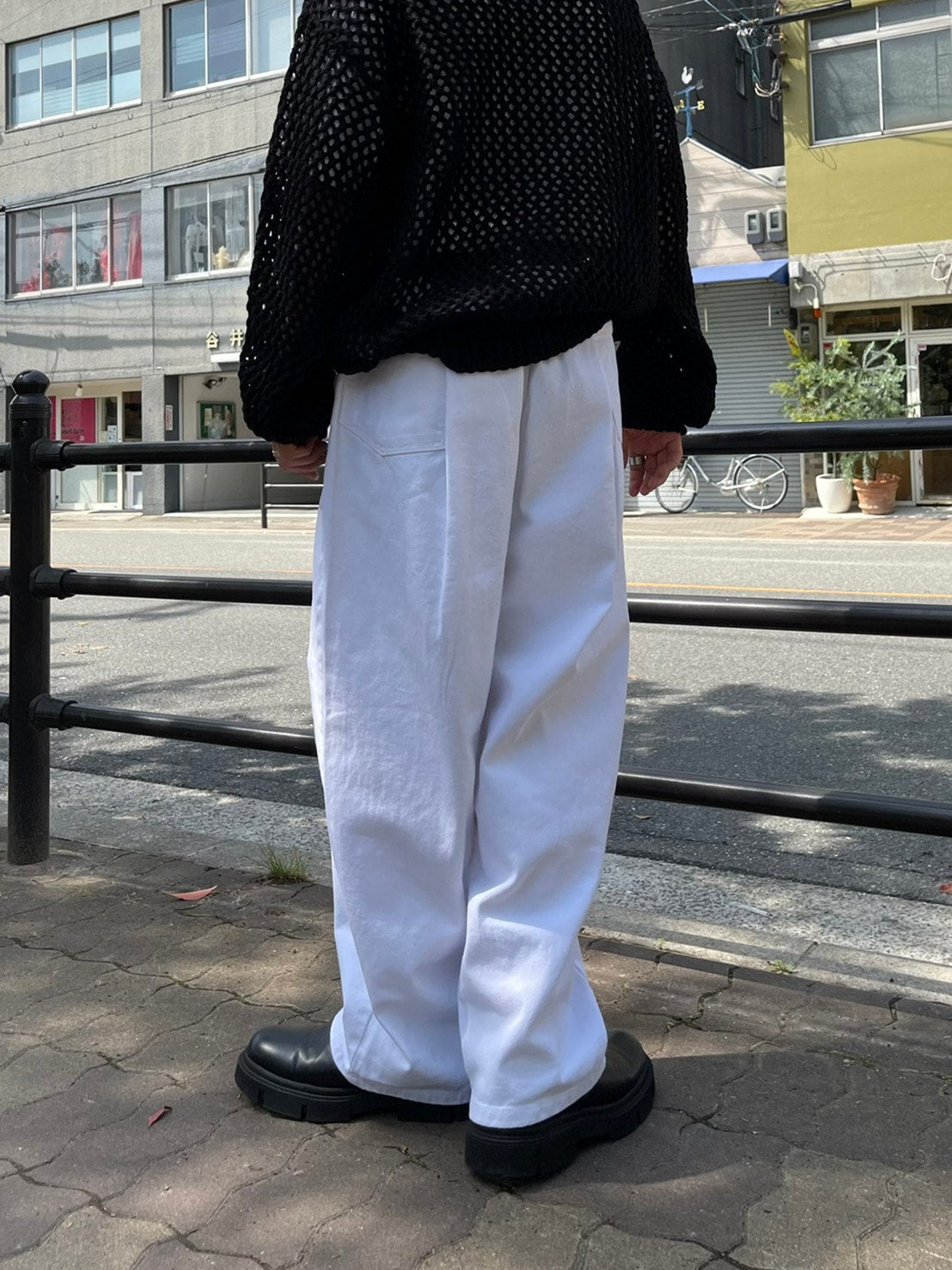 【Chikashitsu +】wide tuck denim pants (2color)