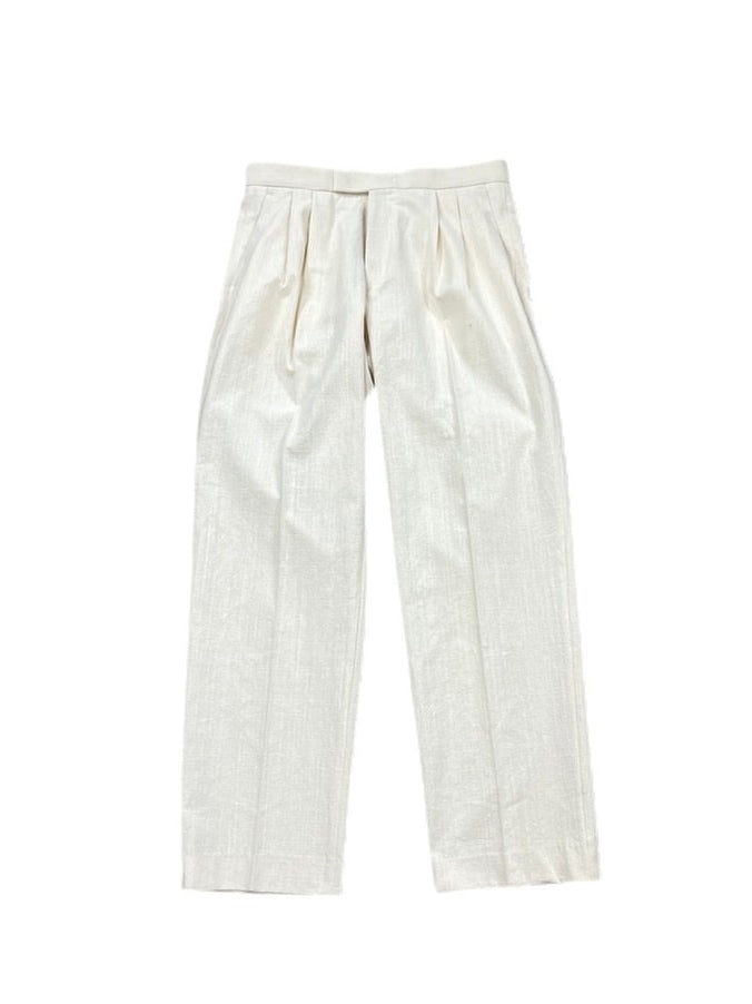 受注制【Chikashitsu +】set up linen slacks (2color)