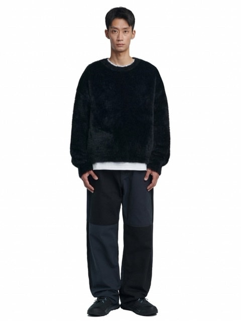 【NOMANUAL】CROPPED HAIRY KNIT (15color) / 【ノーマニュアル】クロップドヘアリー長袖ニット