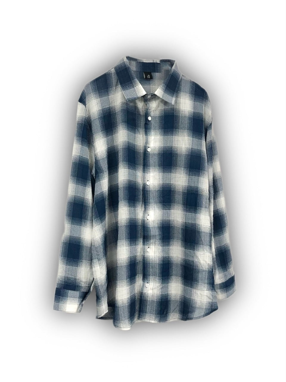 50's Ensenada ブルー×ホワイト グラフチェックシャツ Never mind the XU】chiffon check shirt (2color) – PRESSING WEB SHOP