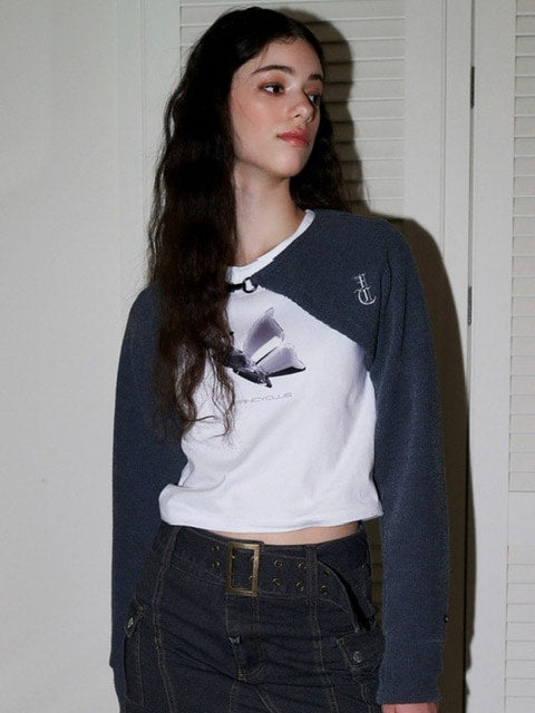 【FANCY CLUB】N.A.V BUCKLE BOLERO CARDIGAN