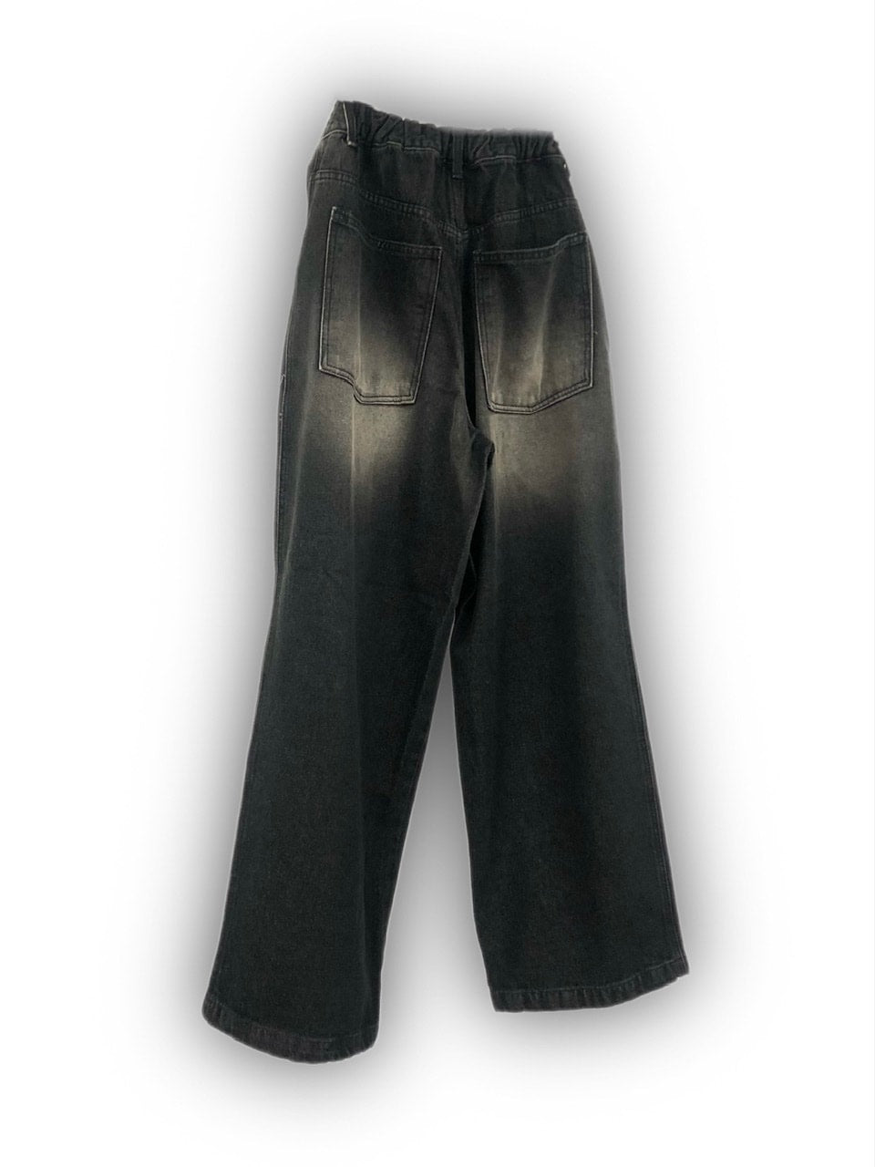 受注制【Never mind the XU】vintage wash damage denim pants (2color