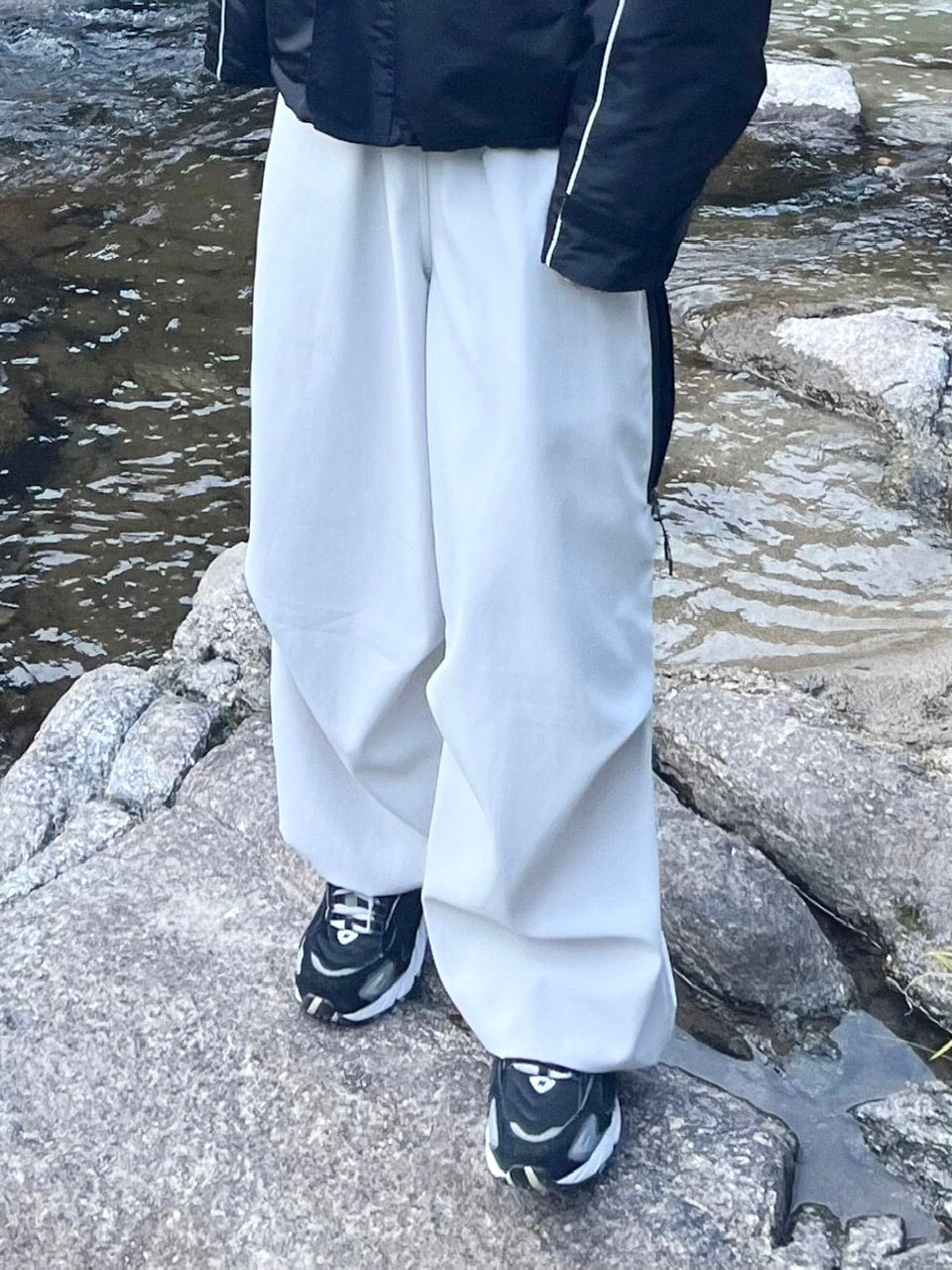 受注制【youll】bi-color wide jogger pants (2color)