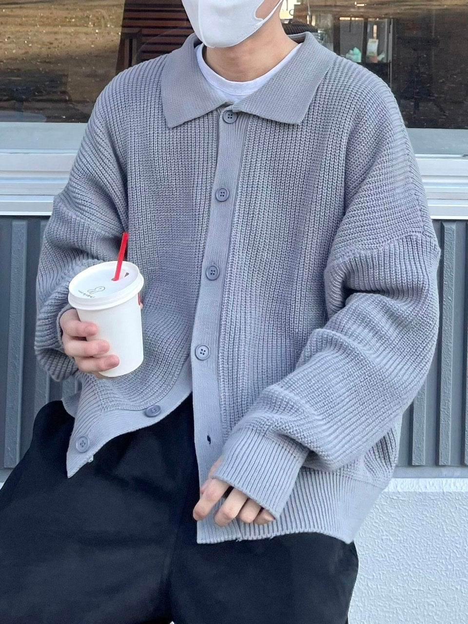 受注制【youll】collar knit cardigan