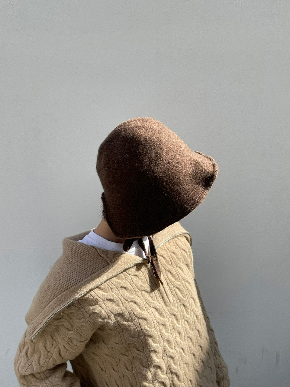 受注制【Chikashitsu +】strap knit hat (2color)