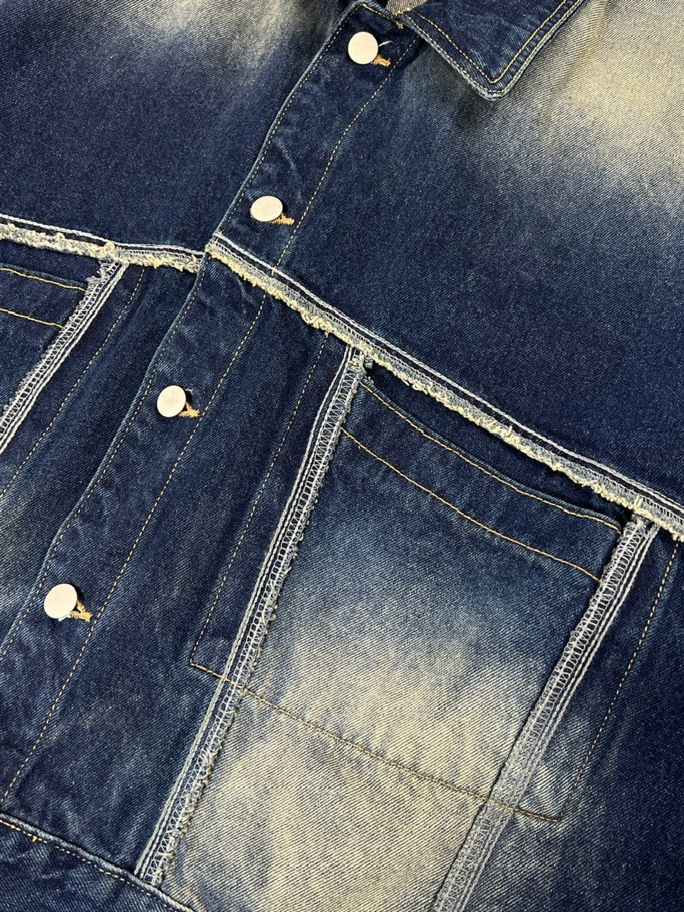 受注制【Chikashitsu +】vintage wash denim jacket (2color)