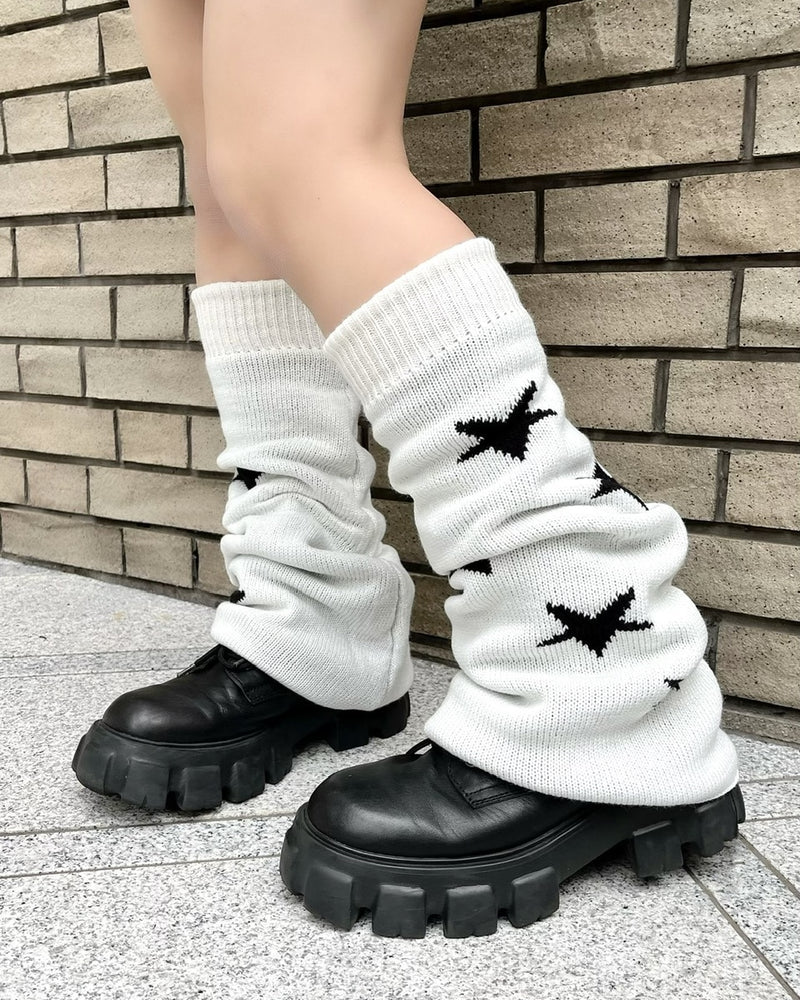 受注制【Never mind the XU】reversible star leg warmer (2color)