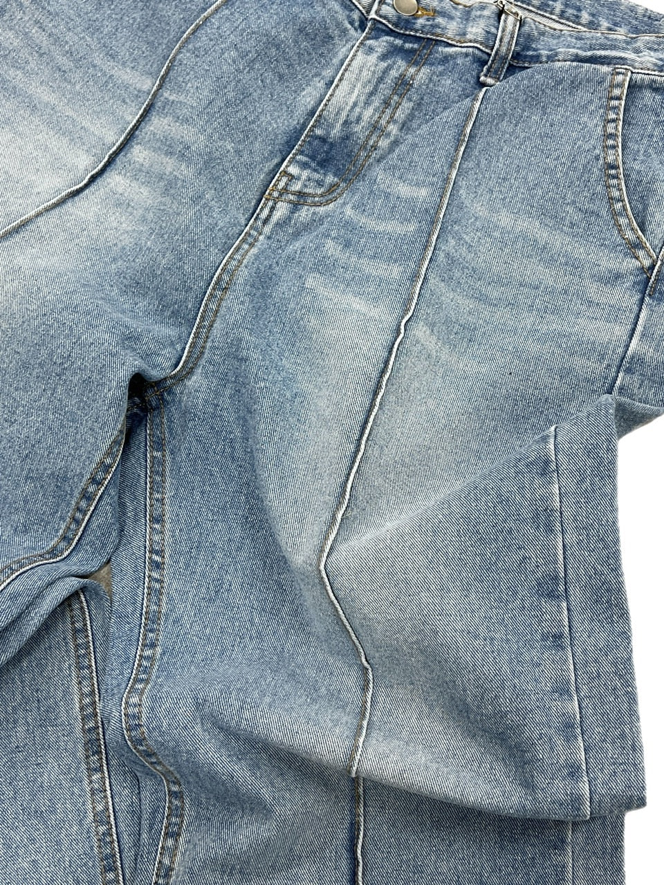 受注制【Chikashitsu +】center press denim pants 2