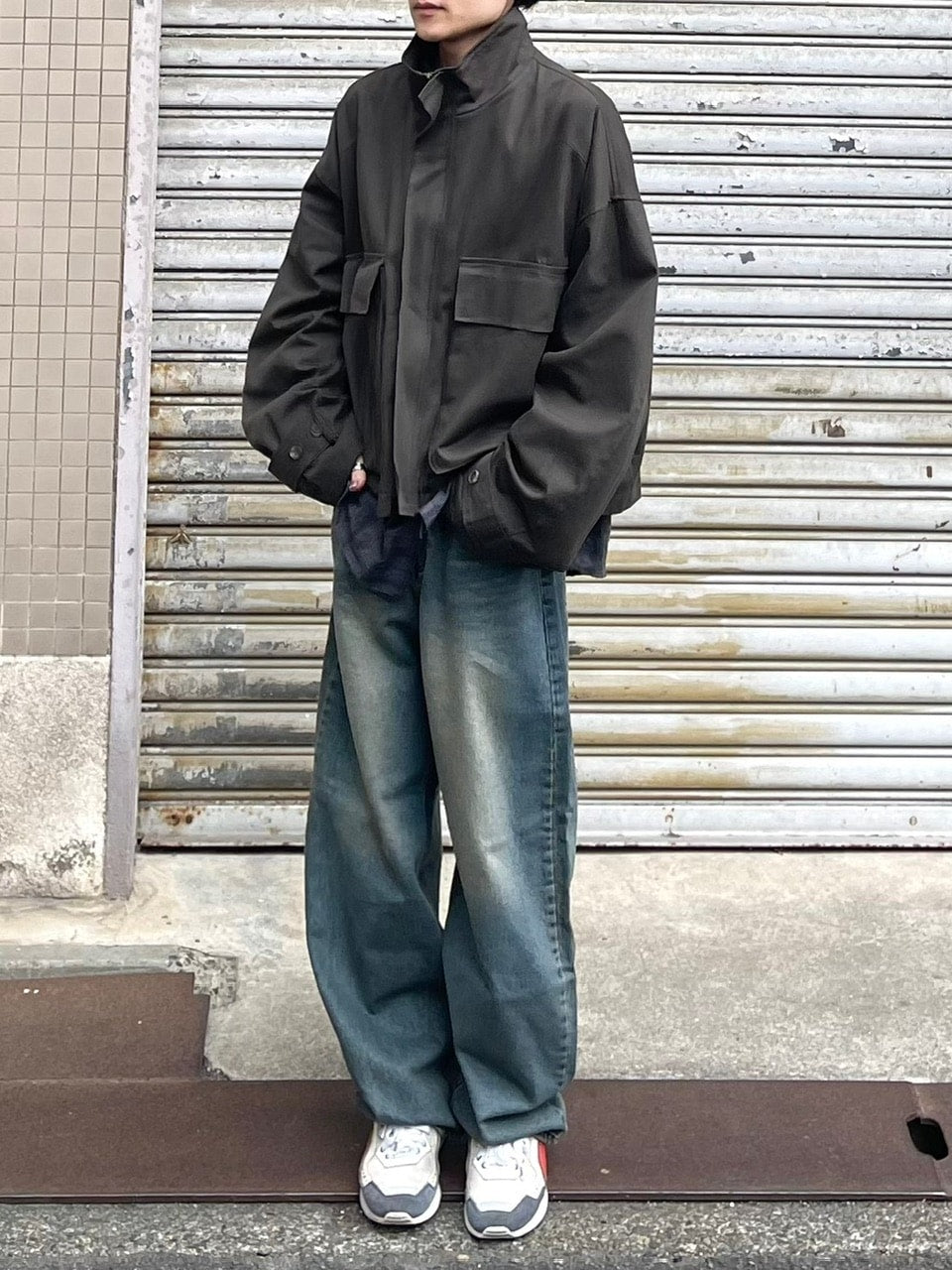受注制【Chikashitsu +】vintage wash semi wide denim pants / 【チカシツプラス】ヴィンテージウォッシュセミワイドデニムパンツ
