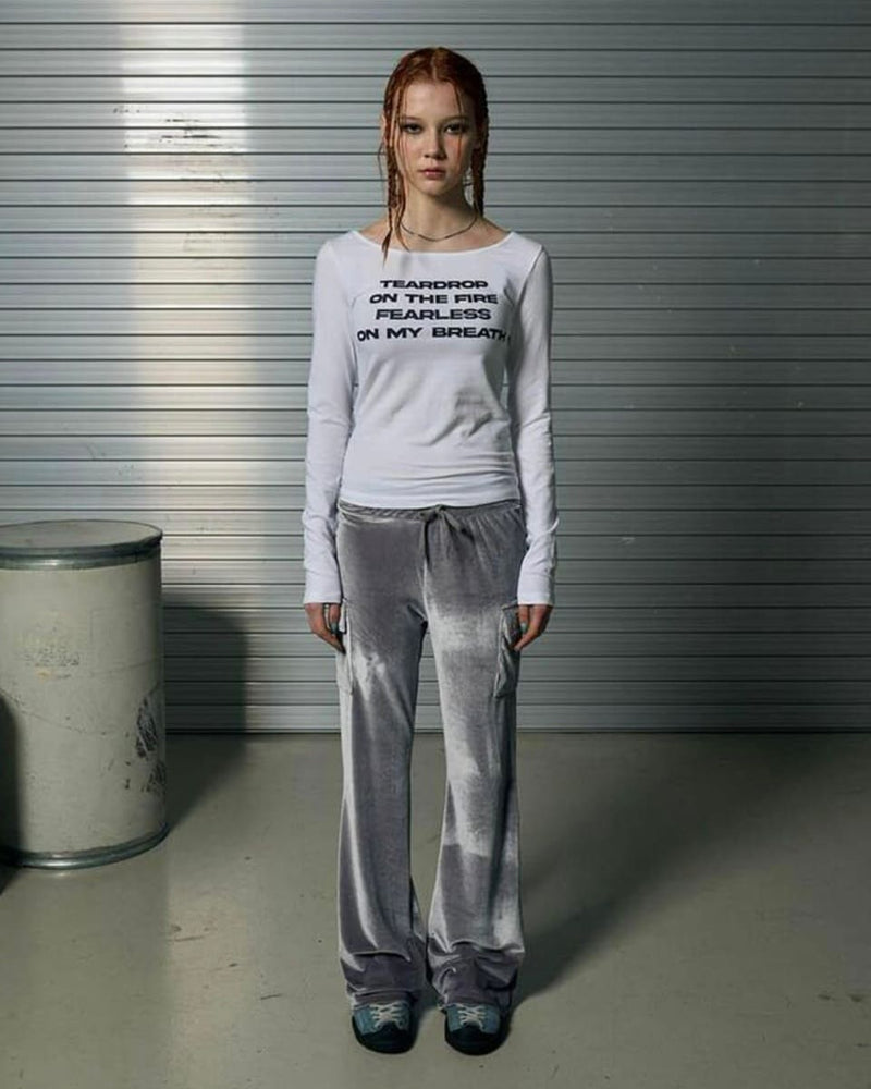 【runningHIGH】LETTERING SLIM L/S TEE / 【ランニングハイ】レタリングスリム長袖Ｔシャツ