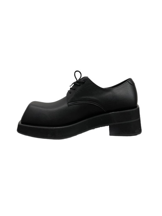 受注制【Chikashitsu +】square toe derby shoes