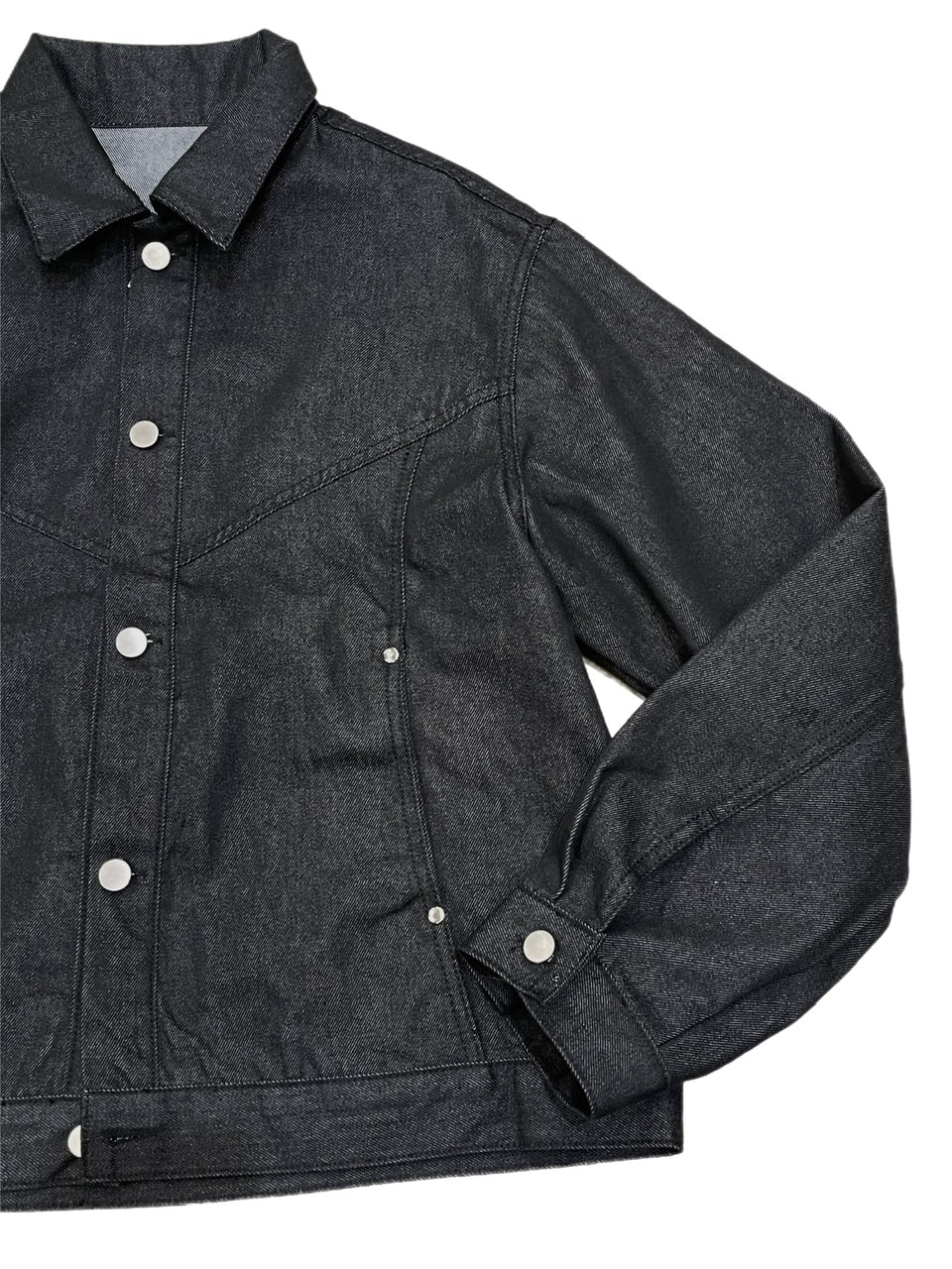 受注制【Chikashitsu +】set up design denim short jacket (2color)