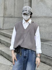 大阪店WEB限定受注制【Chikashitsu +】cropped box vest (2color)