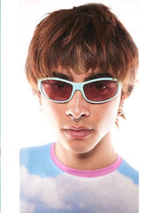 【Basic Pleasure Mode】WRAP SUNGLASSES WITH BERRY PINK LENS