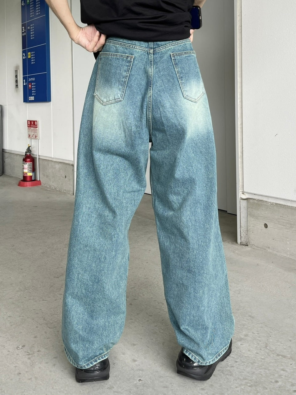 【youll】vintage wash denim wide pants (2color)