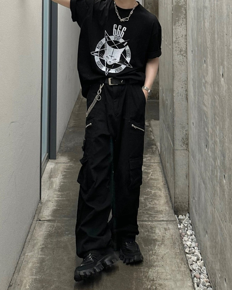 大阪店WEB限定【Chikashitsu +】oversized cats t-shirt (2color)