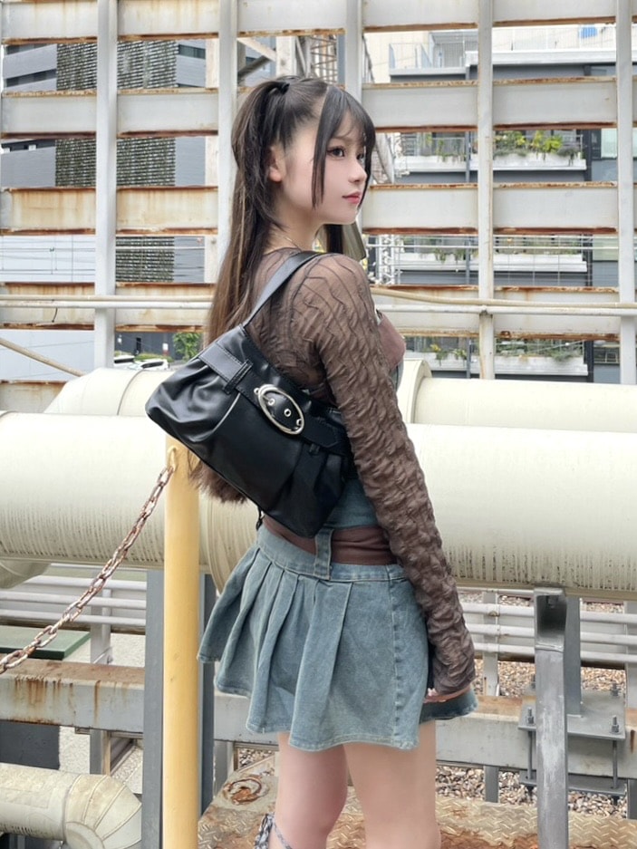 【Never mind the XU】2 belt denim one piece