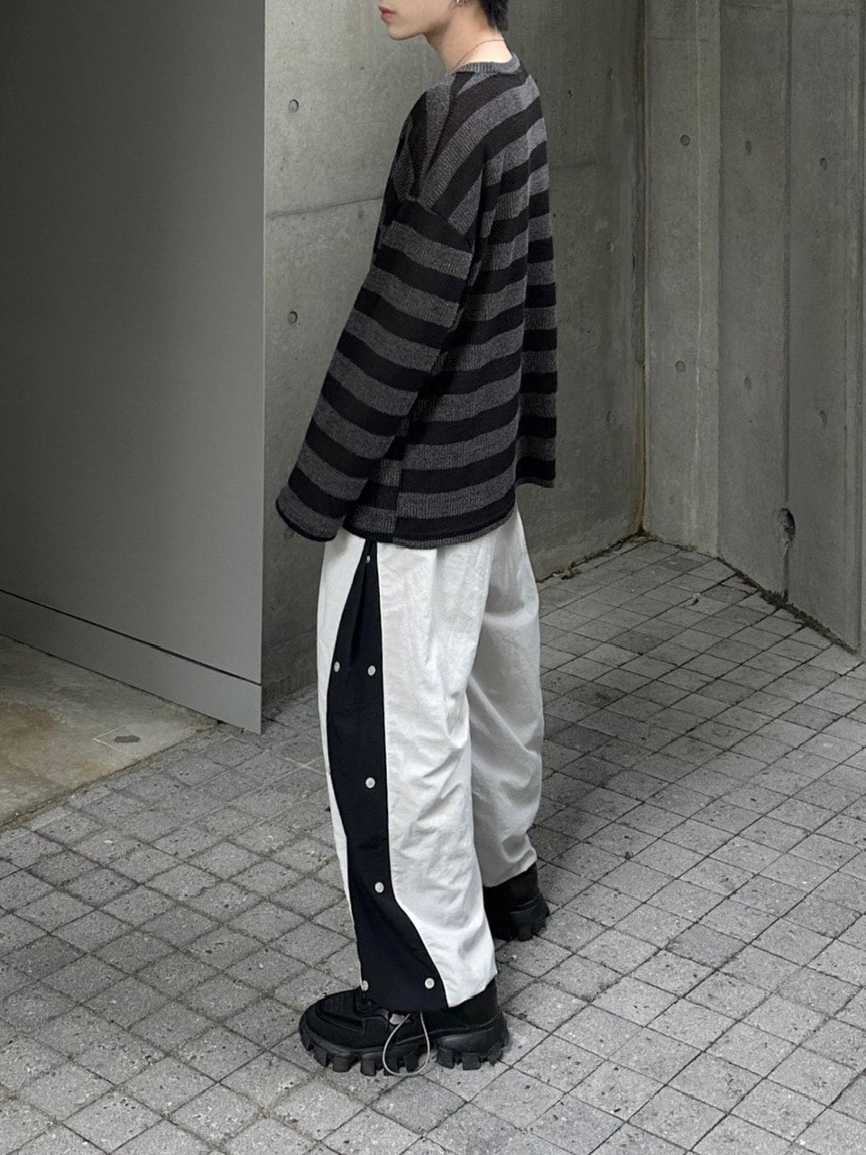 大阪店WEB限定受注制【Chikashitsu +】snap nylon ballon pants (2color)