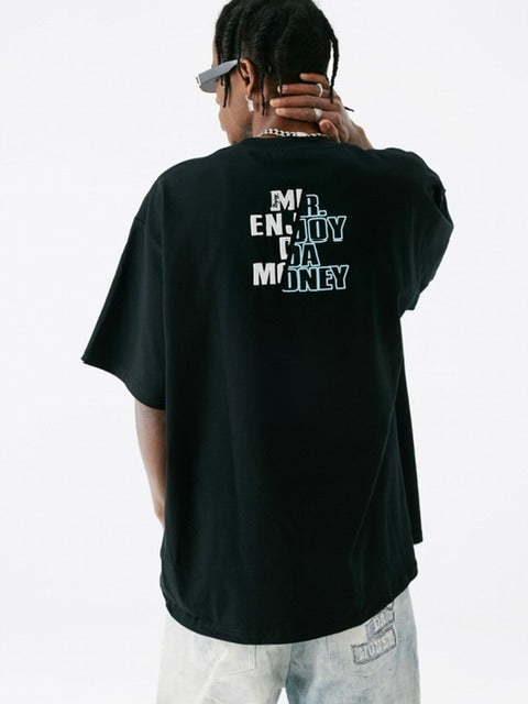 【MR. ENJOY DA MONEY】Cutting font short sleeves