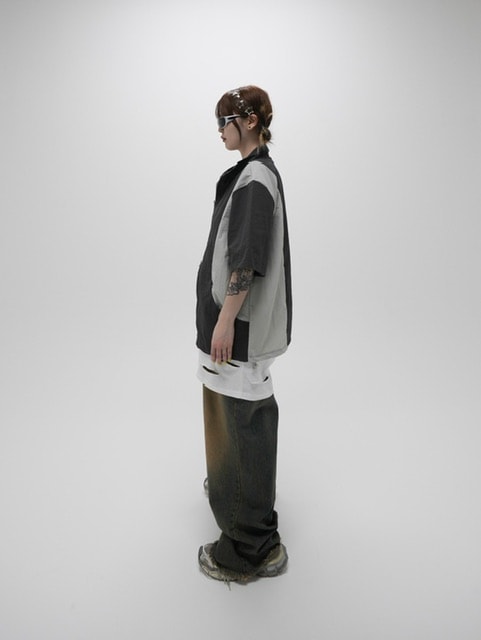 受注制【Never mind the XU】nylon zip up jacket (3color)