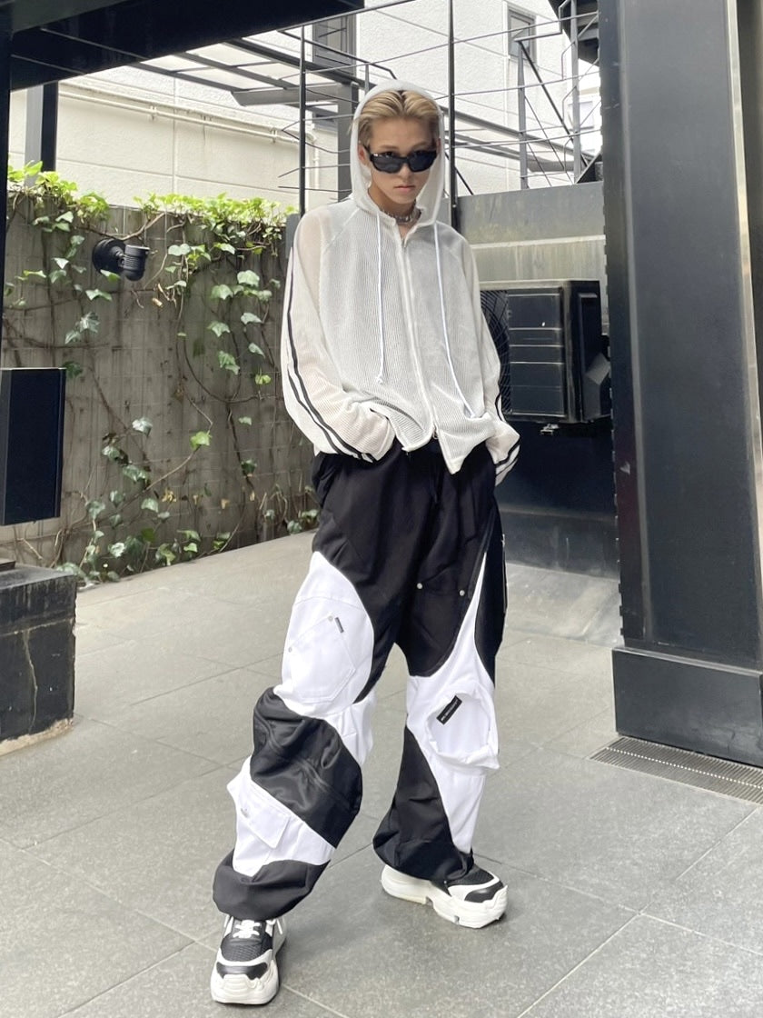 受注制【Never mind the XU】track mesh zip hoodie (2color)