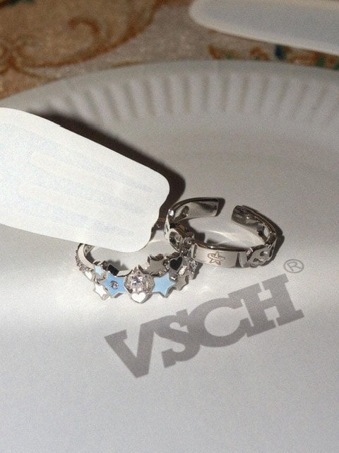 【VSCH】VSCH Sweet Star Ring Letter Male Ring
