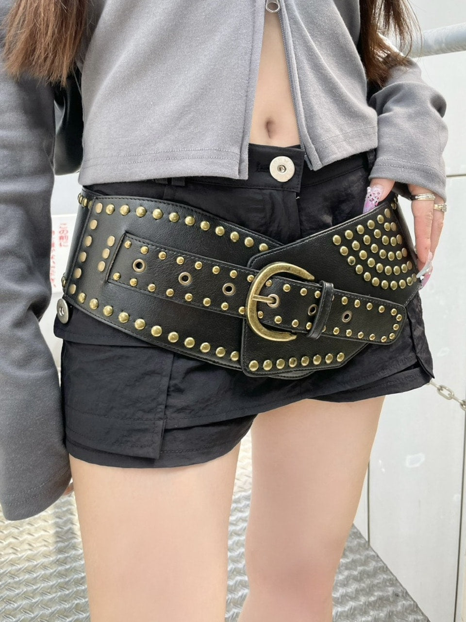 受注制【Never mind the XU】punching wide belt – PRESSING WEB SHOP
