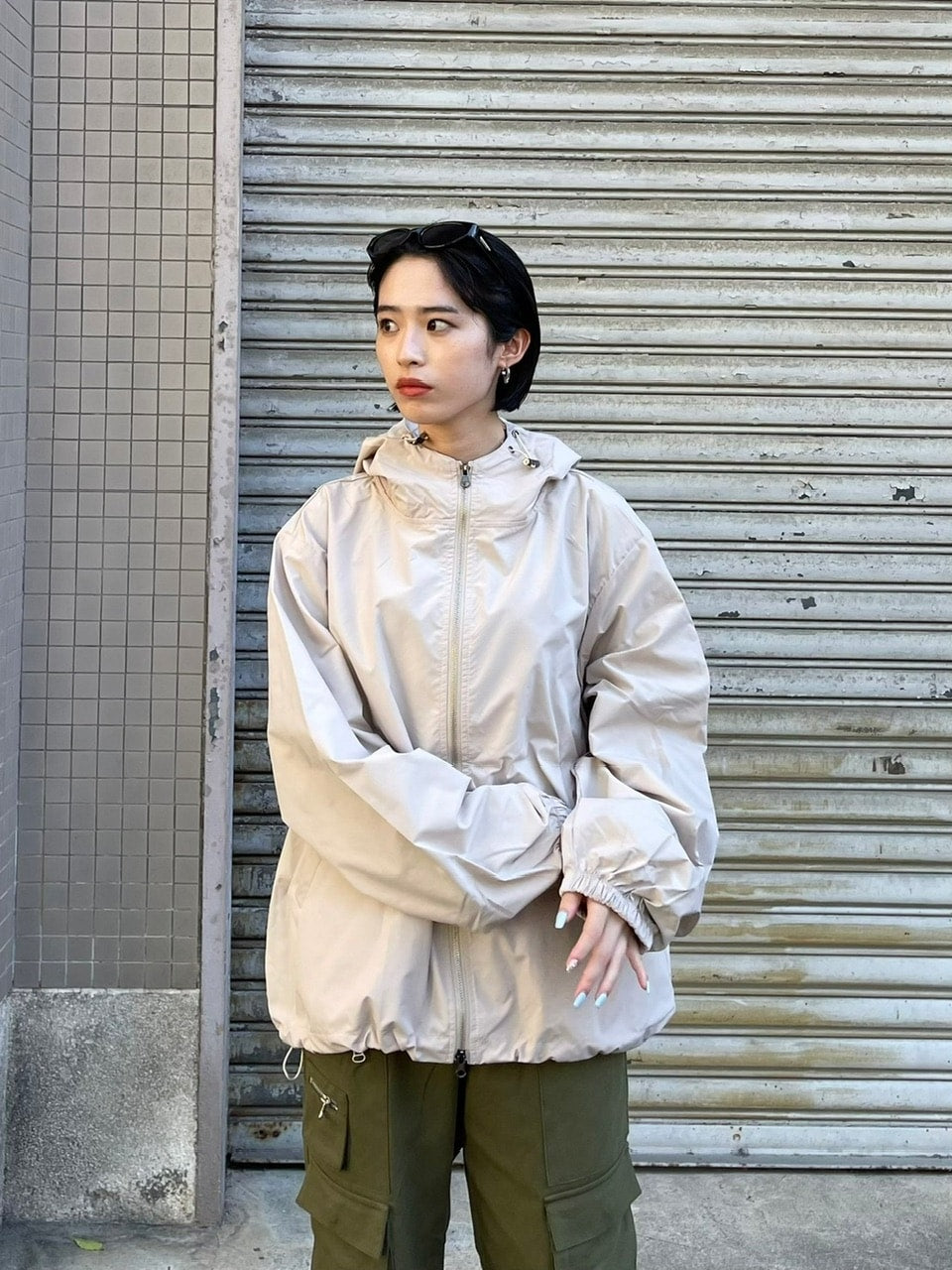 受注制【Chikashitsu +】unisex cropped hooded blouson (3color) / 【チカシツプラス】ユニセックスクロップドフード長袖ブルゾン