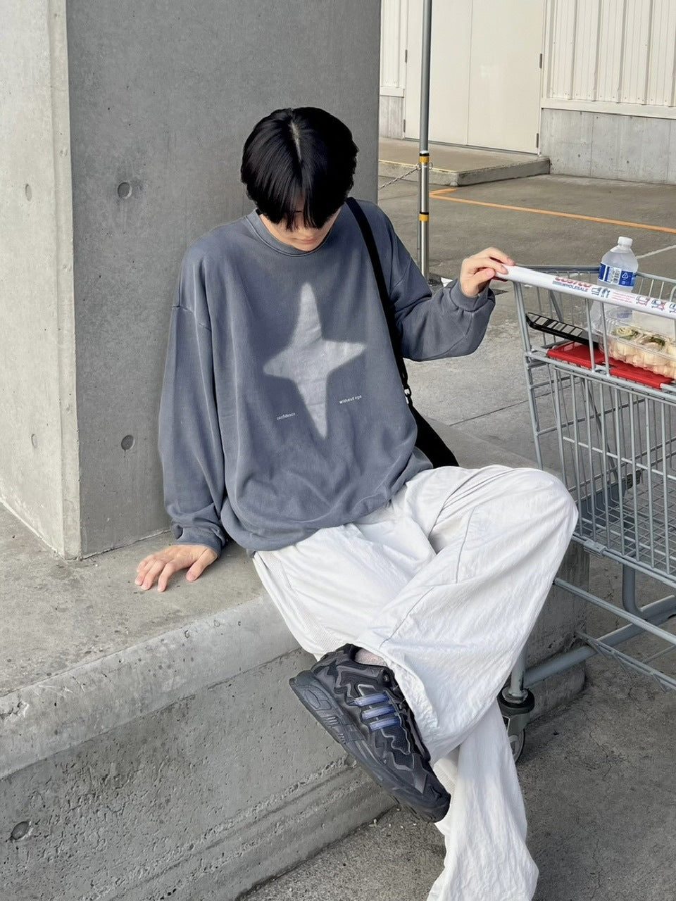 【youll】sparkle pigment sweat shirt (3color)
