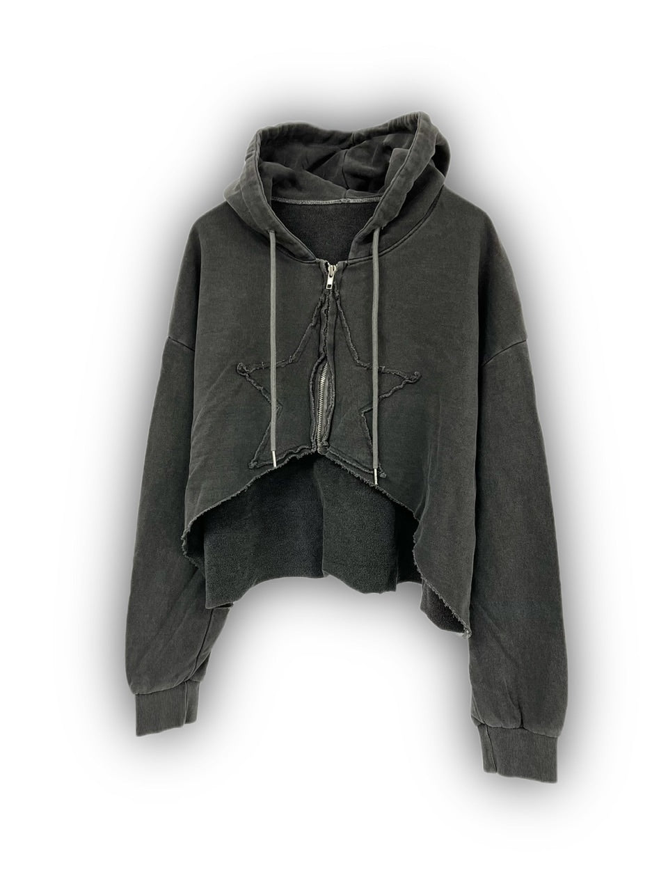 【Never mind the XU】star zip up crop hoodie (3color)