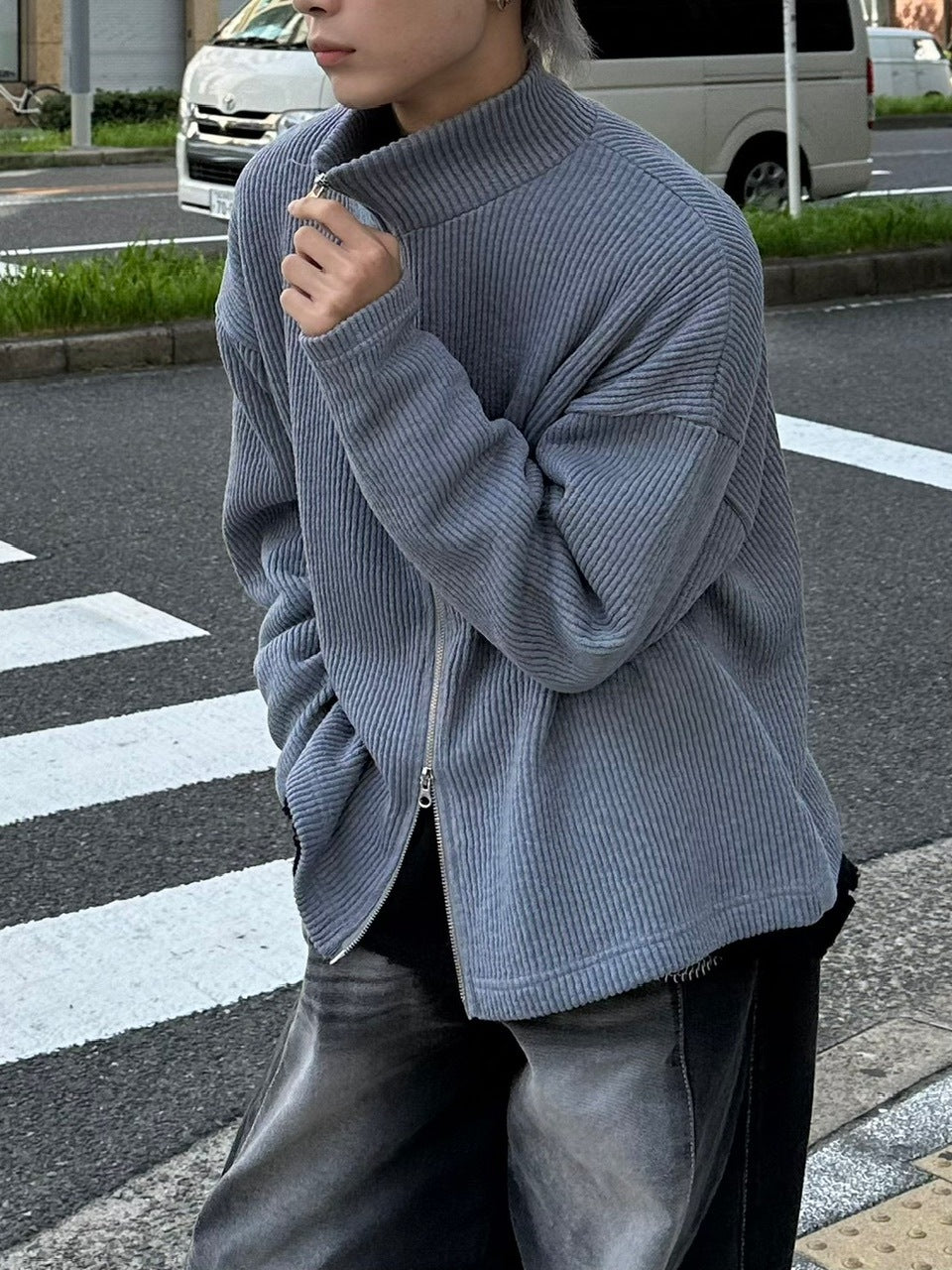 受注制【nmtc +】high neck knit cardigan (2color)