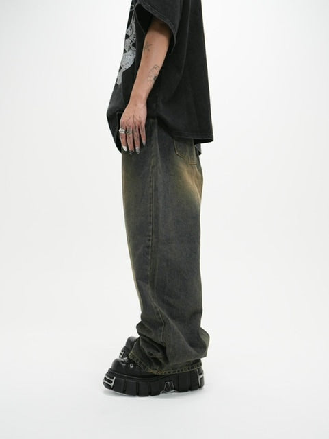 受注制【Never mind the XU】setup denim pants (2color)