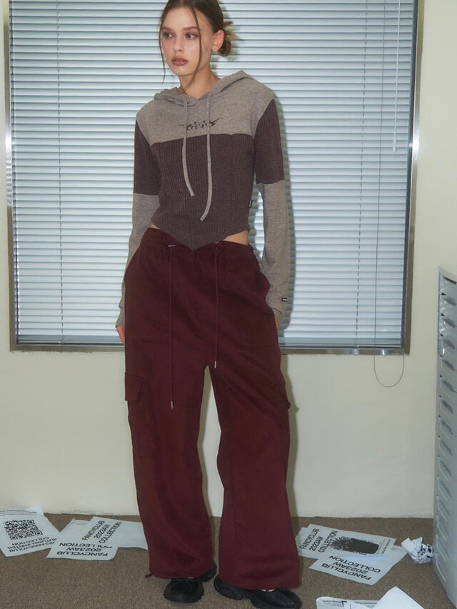 【FANCY CLUB】BOW RIBBED LAYERED HOODIE PART 1