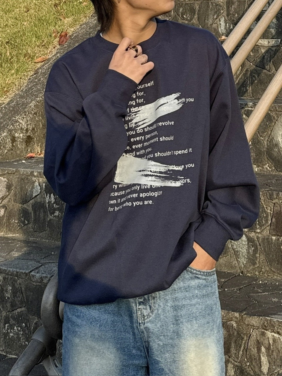 受注制【RENOL】lettering sweat shirt (4color)