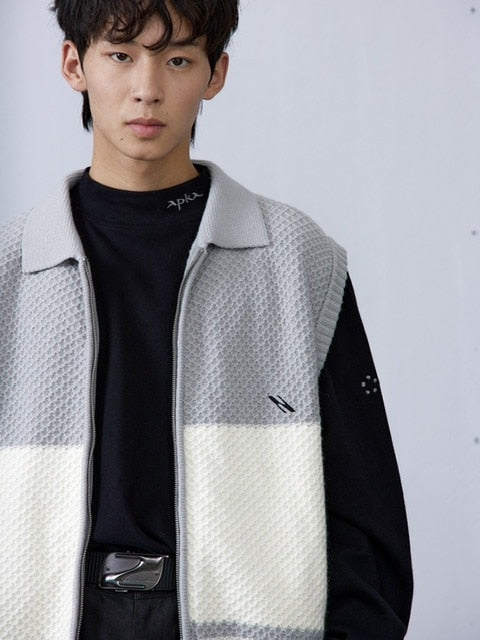 【ARCH by ROARINGWILD】ACADEMIC ZIPPER KNIT VEST