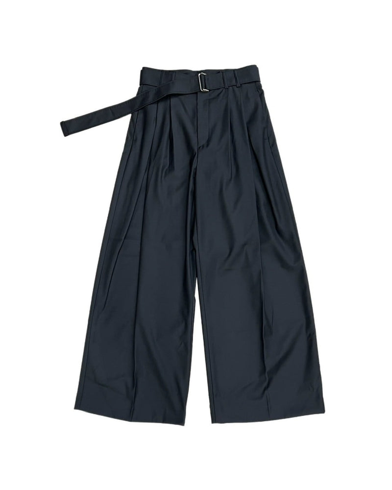 受注制【Chikashitsu +】belt wide slacks (3color)
