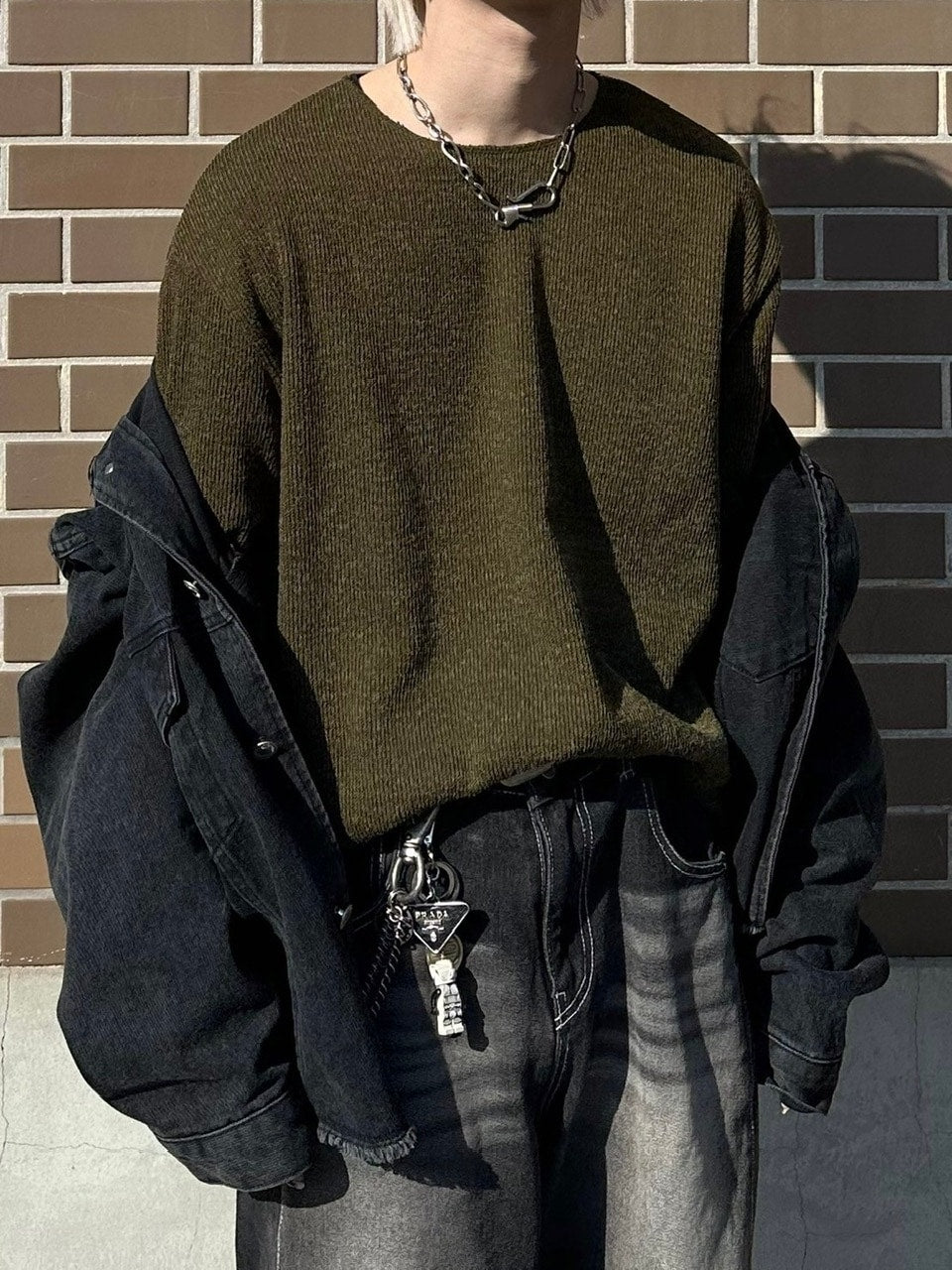 【Chikashitsu +】unisex over knit (4color) / 【チカシツプラス】ユニセックスオーバーサイズ長袖ニット