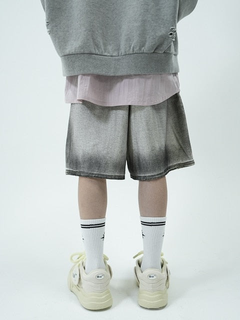 受注制【nmtc +】grunge processing denim shorts