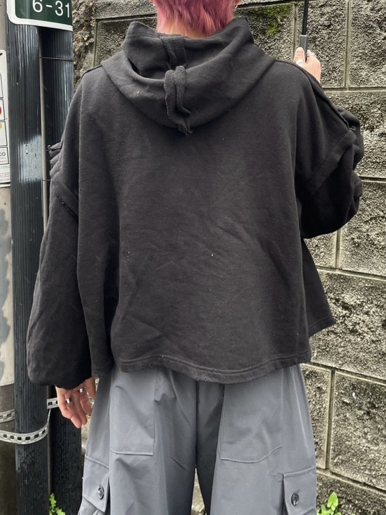 受注制【nmtc +】reverse design damage zip up hoodie (3color)