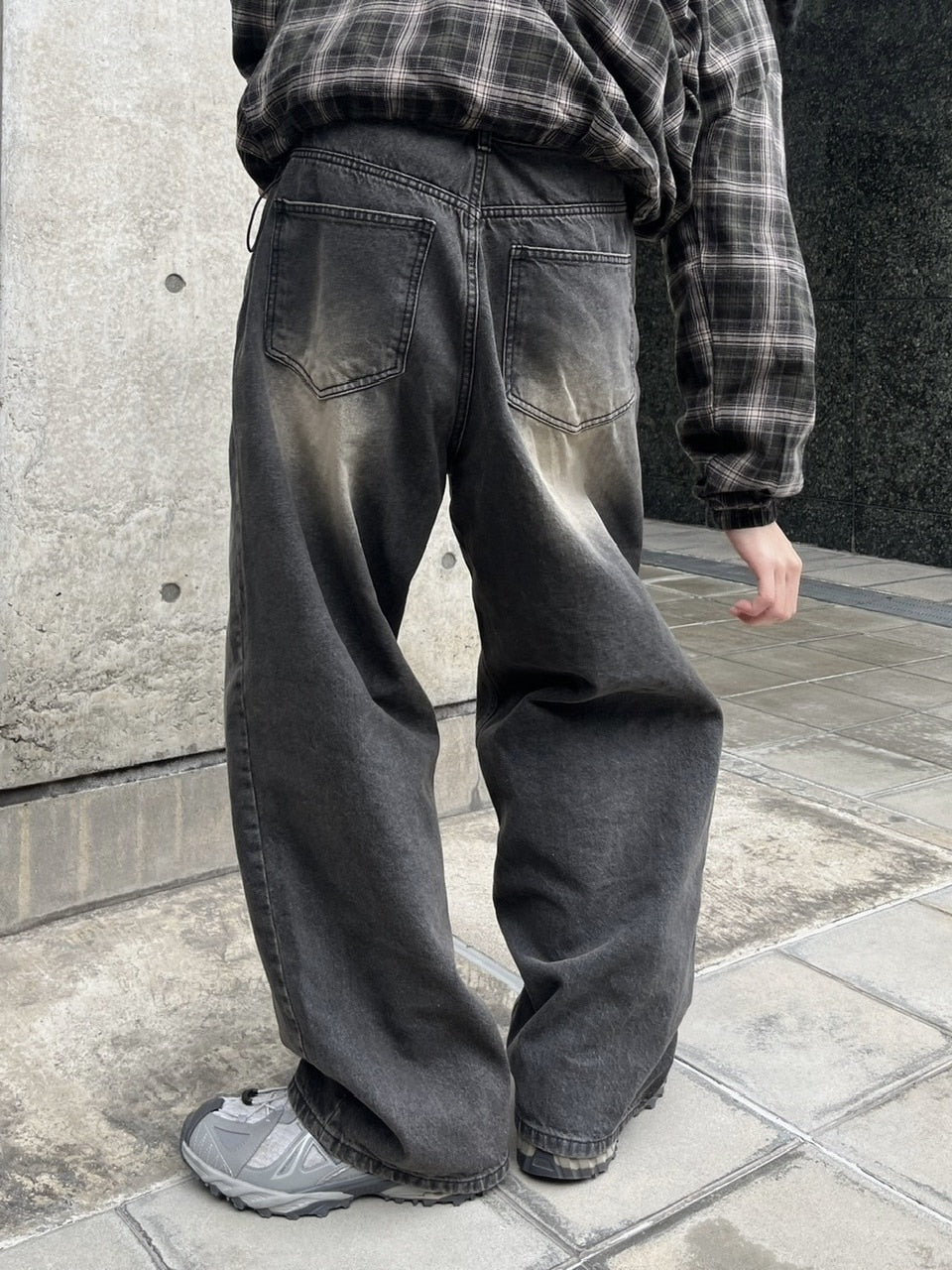 受注制【youll】faded wide denim pants
