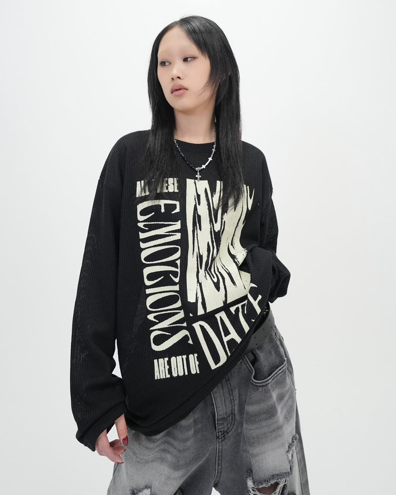 受注制【Bizarre Maiden】vintage mesh long sleeve (2color)