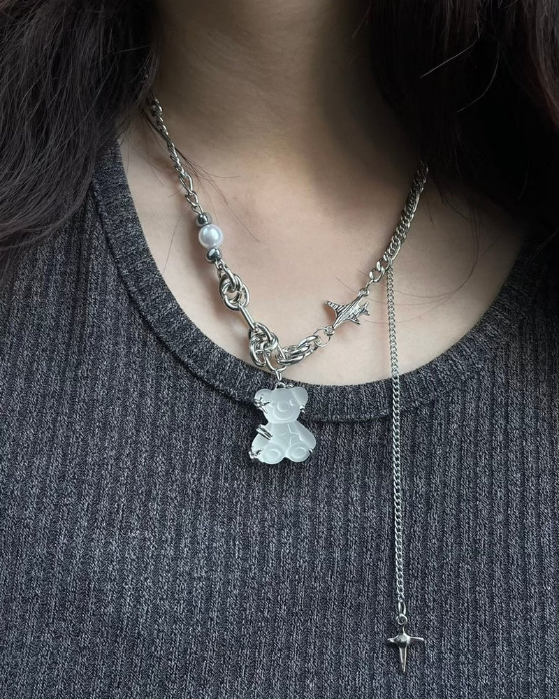 受注制【nmtc +】bear pendant necklace