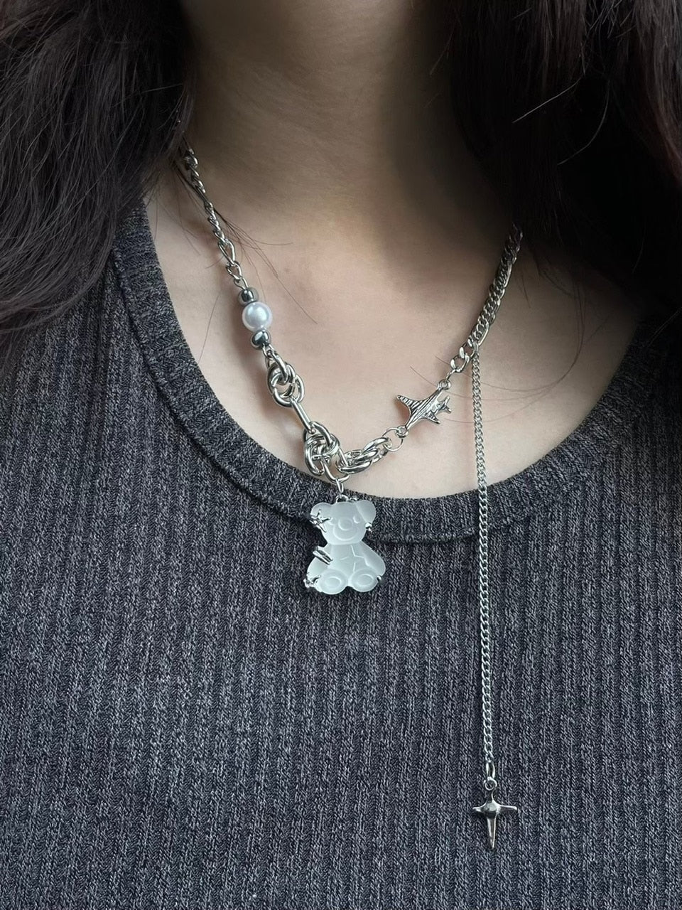 受注制【nmtc +】bear pendant necklace