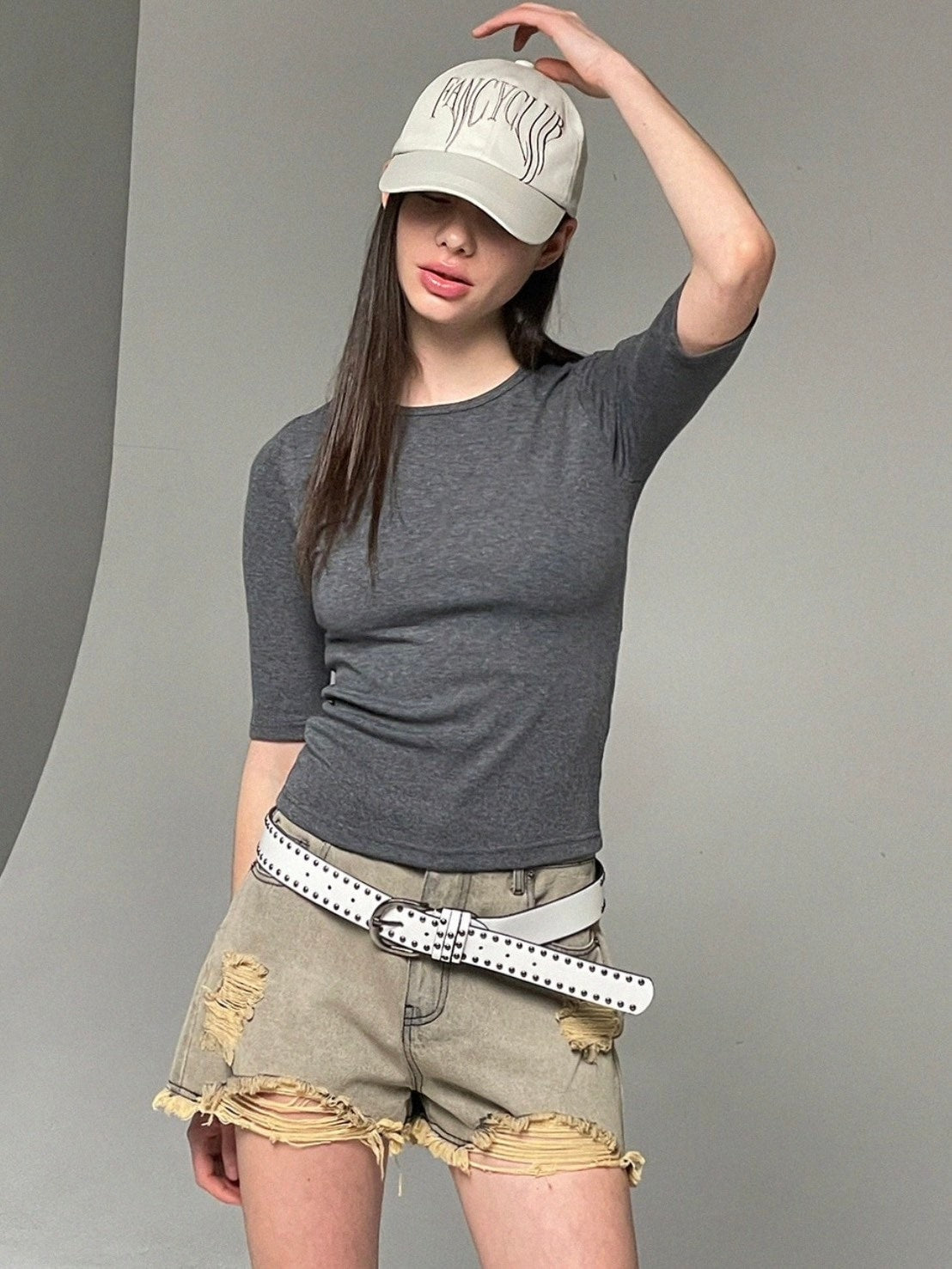 【FANCY CLUB】THREE QUARTER BASIC T-SHIRT