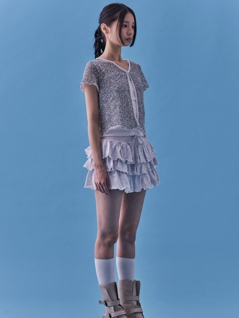 【FANCY CLUB】PUFF SWEAT CANCAN MINI SKIRT