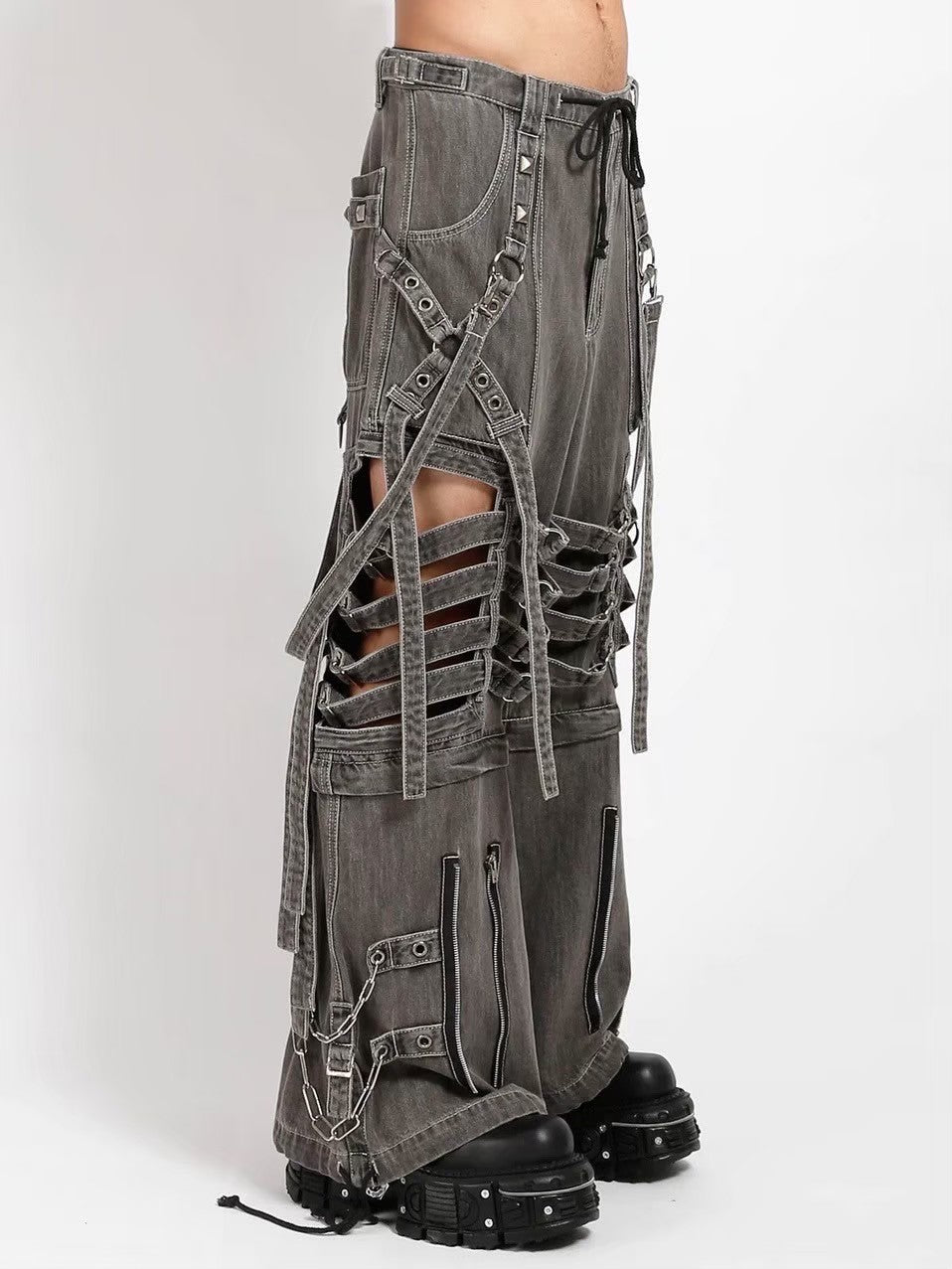 【TRIPP nyc】SUPER CUT OUT PANT[JM7130M] / 【トリップ エヌワイシー】カットアウトボンテージワイドパンツ