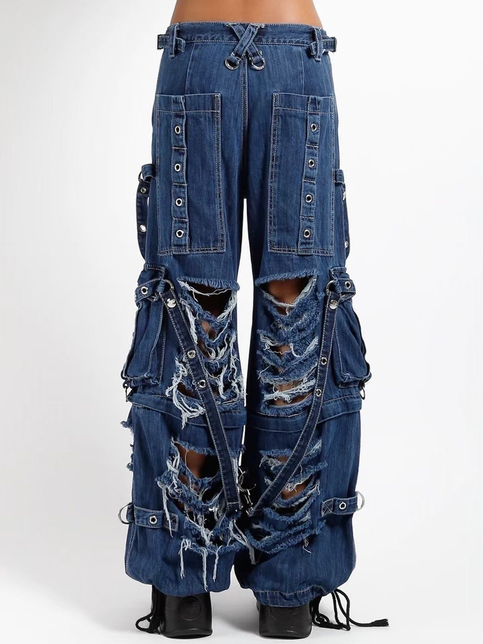 【TRIPP nyc】DENIM STRAP SHREDDER PANT[JM7117MR]