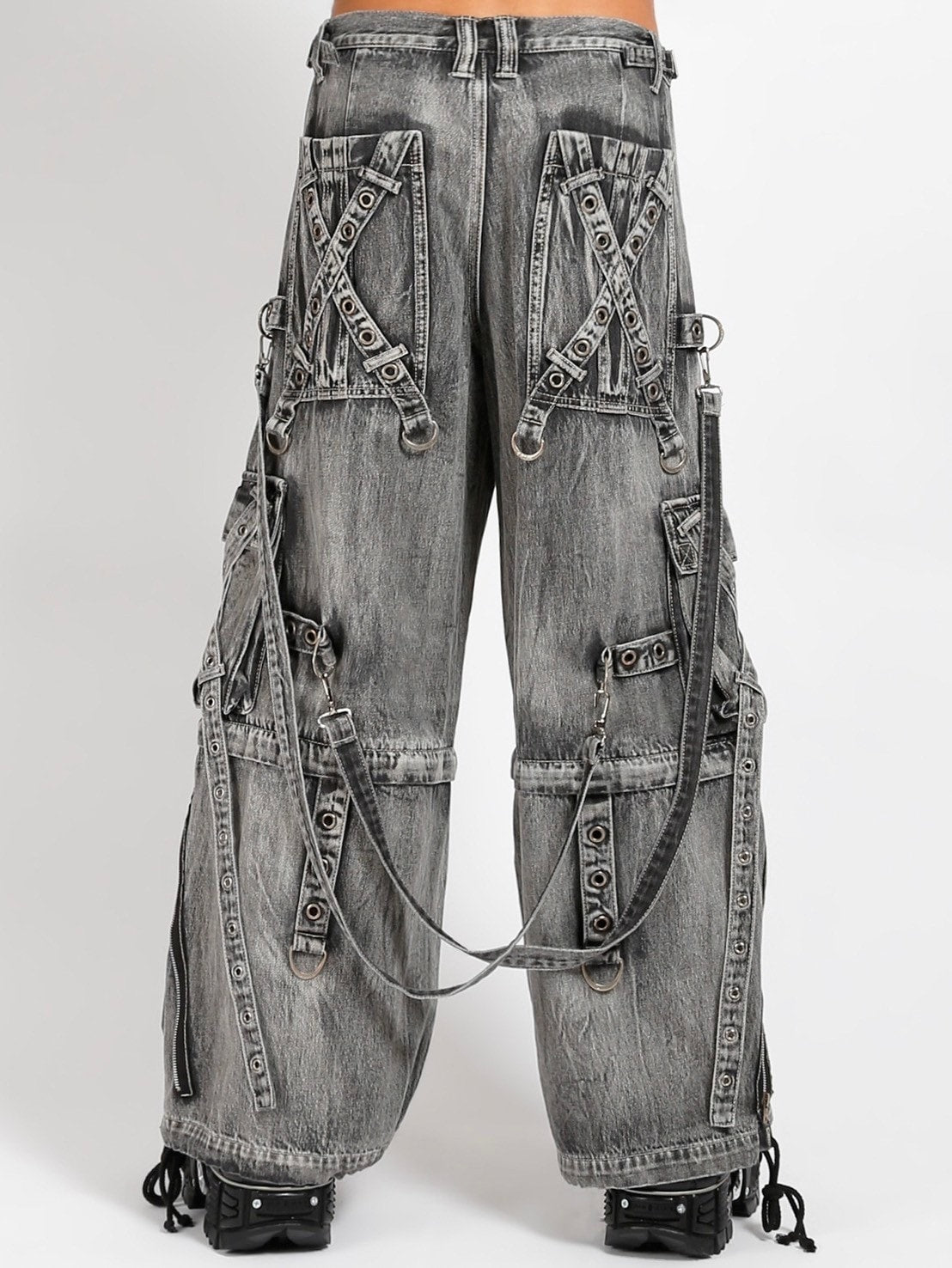 【TRIPP nyc】X-STRAP PANT[JM7144MB] / 【トリップ エヌワイシー】ストラップボンテージジップデニムワイドパンツ